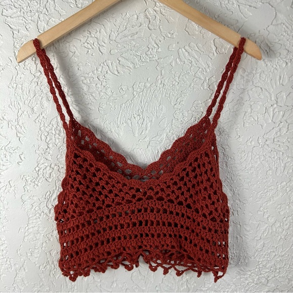 Charlotte Russe | Crochet Knit Cropped Tank Top Size XL - Picture 5 of 8